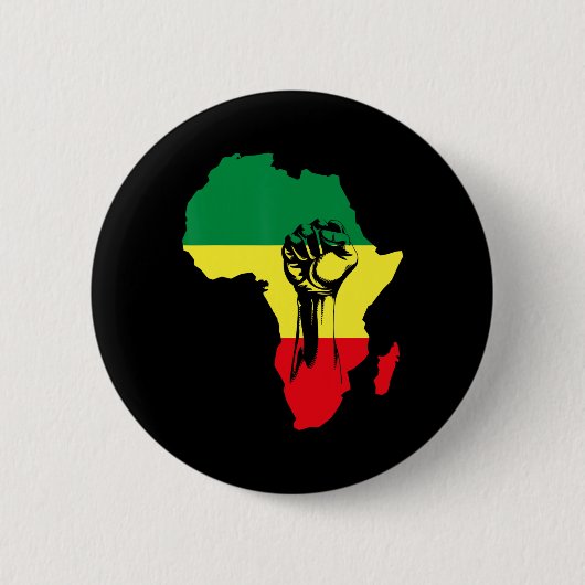Afrikanische Karte Faust Schwarze Geschichte Nativ Button (Vorderseite)