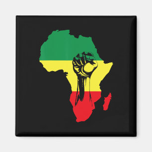 Afrikanische Karte Faust Schwarze Geschichte Nativ Magnet