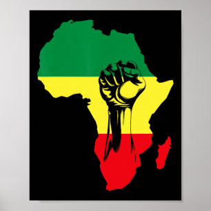 Afrikanische Karte Faust Schwarze Geschichte Nativ Poster
