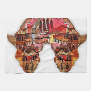 Afrikanische Karte: Feiern Sie die Jahreszeit mit  Geschirrtuch
