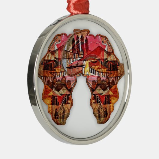 Afrikanische Karte: Feiern Sie die Jahreszeit mit Ornament Aus Metall (Rechts)