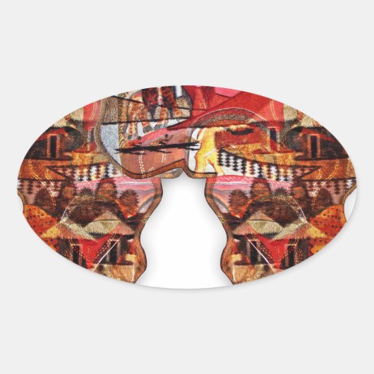 Afrikanische Karte: Feiern Sie die Jahreszeit mit Ovaler Aufkleber (Vorderseite)