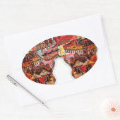 Afrikanische Karte: Feiern Sie die Jahreszeit mit Ovaler Aufkleber (Umschlag)