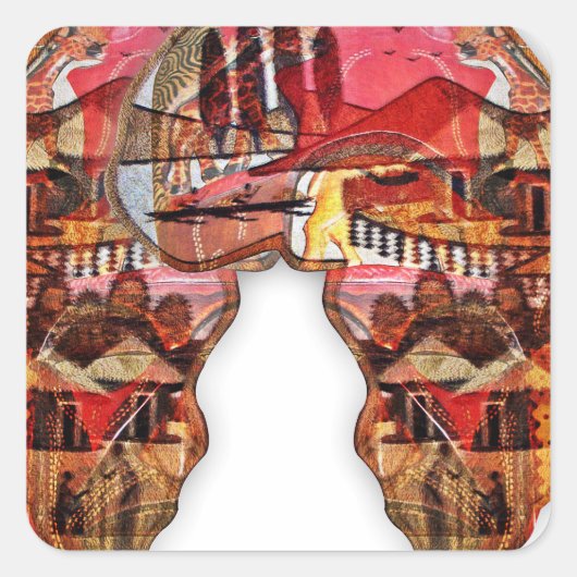 Afrikanische Karte: Feiern Sie die Jahreszeit mit Quadratischer Aufkleber (Vorderseite)