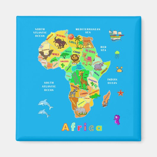 Afrikanische Karte für Kinder Magnet (Vorne)