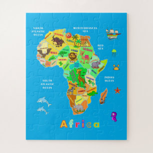 Afrikanische Karte für Kinder Puzzle