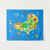 Afrikanische Karte für Kinder Wandteppich (Vorderseite (Horizontal))