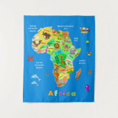 Afrikanische Karte für Kinder Wandteppich (Vorderseite)