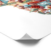 Afrikanische Karte für Tier- und Kultursammlungen  Poster (Ecke)