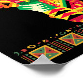 Afrikanische Karte Kente Art Black Afro Pride Afri Poster (Ecke)