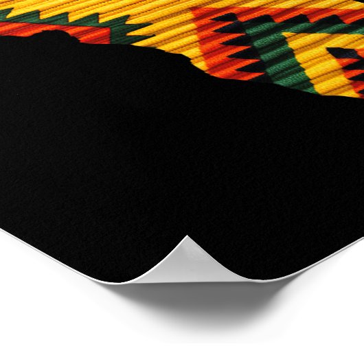 Afrikanische Karte Kente Art Pattern Men Black Hit Poster (Ecke)