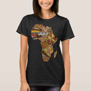 Afrikanische Karte Kente Tuch Schwarze Geschichte T-Shirt