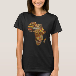 Afrikanische Karte Kente Tuch Schwarze Geschichte  T-Shirt