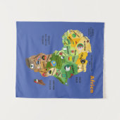 Afrikanische Karte mit Fahnen-Artwork-Band Wandteppich (Vorderseite (Horizontal))