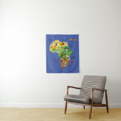 Afrikanische Karte mit Fahnen-Artwork-Band Wandteppich (Beispiel)