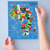 Afrikanische Karte mit Flaggen (Hand)