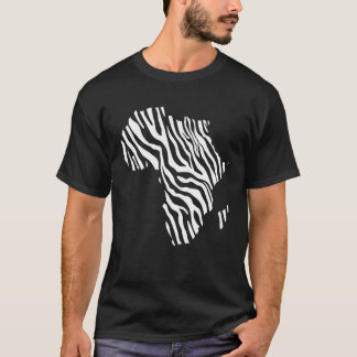 Afrikanische Karte mit Zebra White Stripes Print P T-Shirt