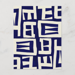 Afrikanische Karte - Navy Elfenbein