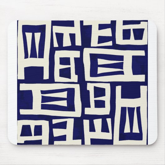 Afrikanische Karte - Navy Ivory Mousepad (Vorne)