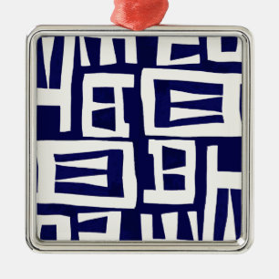Afrikanische Karte - Navy Ivory Ornament Aus Metall