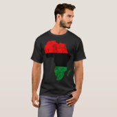 Afrikanische Karte Pan African Pride UNIA Flag Bla T-Shirt (Vorne ganz)