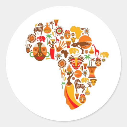 Afrikanische Karte Runder Aufkleber (Vorderseite)