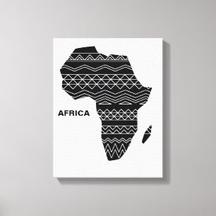 Afrikanische Karte Schwarz Leinwanddruck