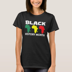 Afrikanische Karte Schwarze Geschichte Monat T-Shirt