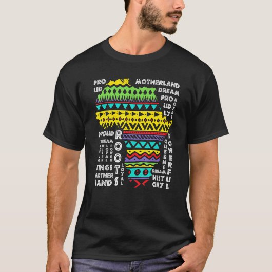 Afrikanische Karte Traditionelles Dashiki Muster A T-Shirt (Vorderseite)