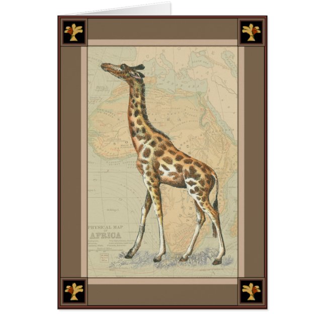 Afrikanische Karte und Giraffe (Vorne)