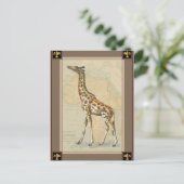 Afrikanische Karte und Giraffe (Stehend Vorderseite)