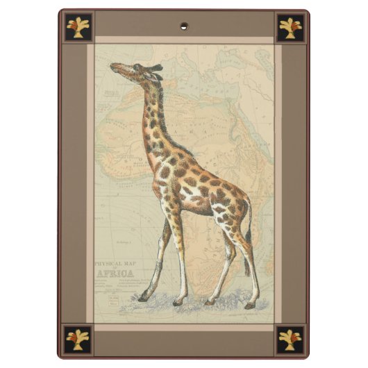 Afrikanische Karte und Giraffe Klemmbrett (Rückseite)
