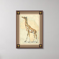 Afrikanische Karte und Giraffe