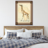 Afrikanische Karte und Giraffe Leinwanddruck (Insitu (Schlafzimmer))