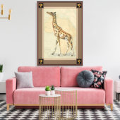 Afrikanische Karte und Giraffe Leinwanddruck (Insitu (Wohnzimmer))