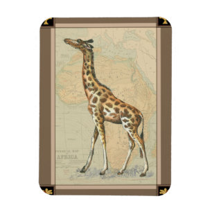 Afrikanische Karte und Giraffe Magnet