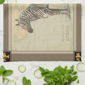 Afrikanische Karte und Zebra Küchentuch (Gefaltet)