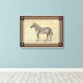 Afrikanische Karte und Zebra Leinwanddruck (Insitu (Holzboden))