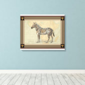 Afrikanische Karte und Zebra Leinwanddruck (Insitu (Holzboden))