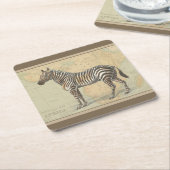 Afrikanische Karte und Zebra Rechteckiger Pappuntersetzer (angewinkelt)