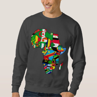 Afrikanische Karte von Afrika-Flaggen innerhalb Sweatshirt