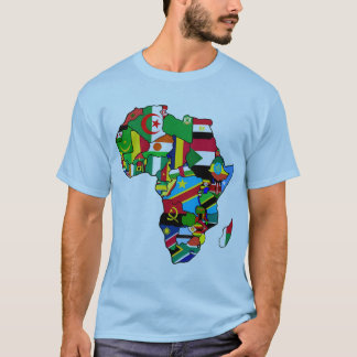Afrikanische Karte von Afrika-Flaggen innerhalb T-Shirt
