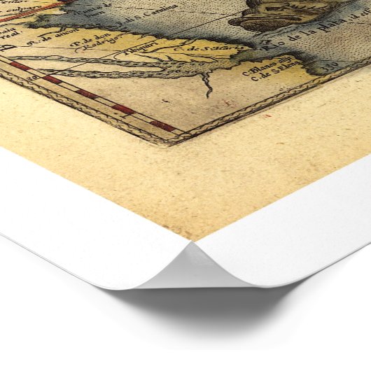 Afrikanische Karte von Ortelius 1570 Poster (Ecke)