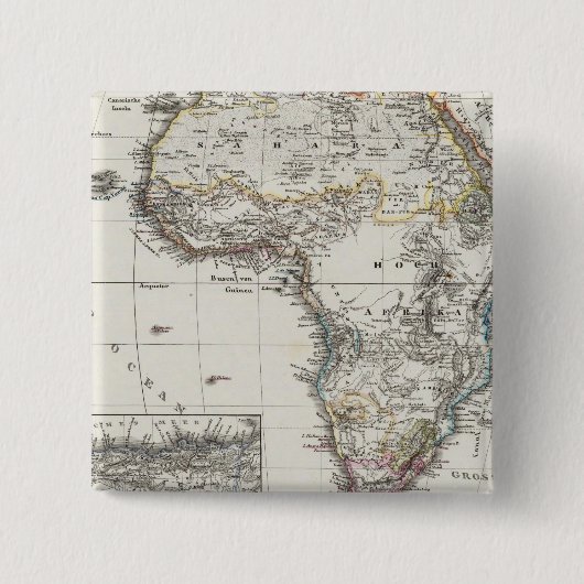 Afrikanische Karte von Stieler Button (Vorderseite)