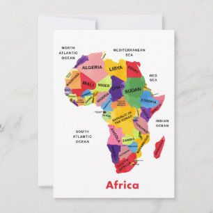Afrikanische Karte Wasserfarbe