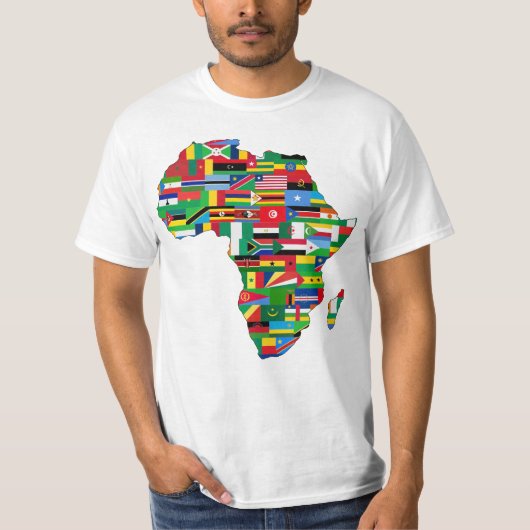 Afrikanische Kartenflaggen T-Shirt (Vorderseite)