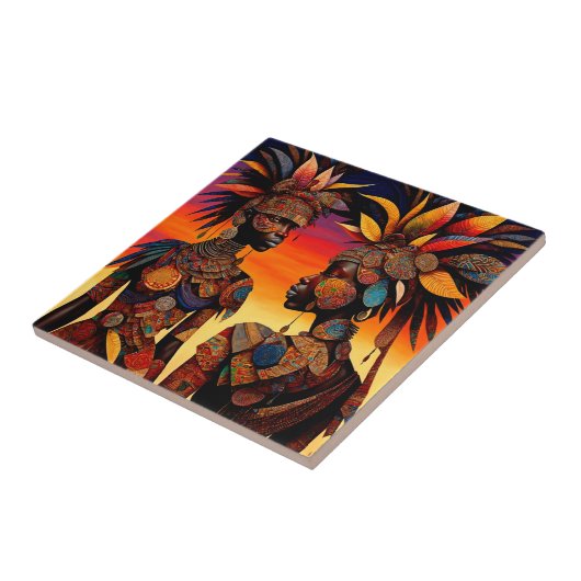 Afrikanische Keramik Fliese (Seite)