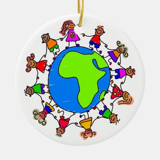 Afrikanische Kinder Keramikornament (Vorne)