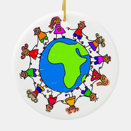 Afrikanische Kinder Keramikornament (Hinten)