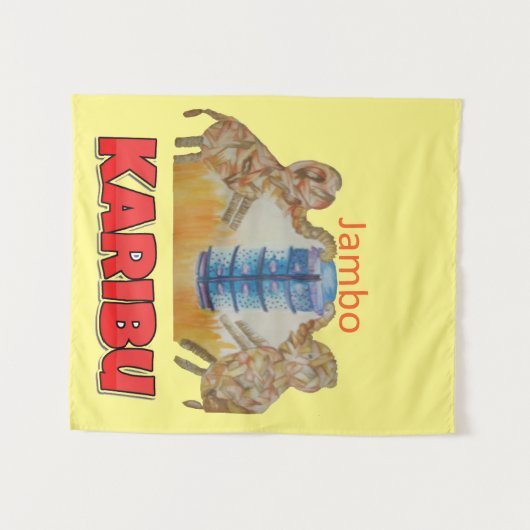 Afrikanische Kinderkunst Wandteppich (Vorderseite (Horizontal))